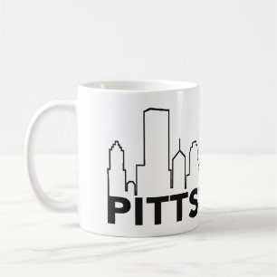 Pittsburgh Skyline Coffee Mok (zwart)