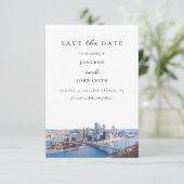 Pittsburgh Skyline Flat Enregistrer la carte Date (Debout devant)