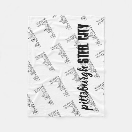 Pittsburgh Skyline Fleece Deken (Voorkant)