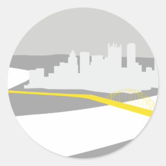 Pittsburgh skyline grafisch ronde sticker