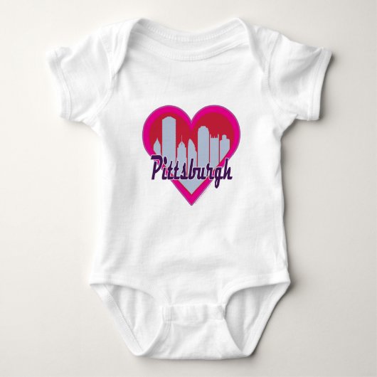 Pittsburgh Skyline Heart Romper (Voorkant)