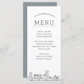 Pittsburgh Skyline | Huwelijksevenement Diner Menu (Voorkant / Achterkant)