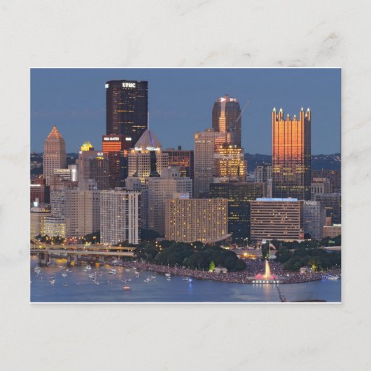 Pittsburgh Skyline in Dusk Briefkaart (Voorkant)