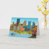Pittsburgh Skyline Kaart (Gele Bloem)