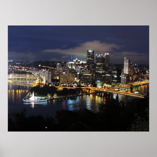 Pittsburgh Skyline op het Poster Dusk (Voorkant)