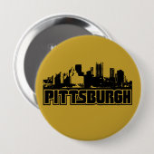 Pittsburgh Skyline Ronde Button 4,0 Cm (Voorkant /achterkant)