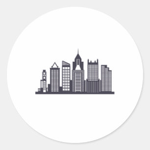 Pittsburgh Skyline Ronde Sticker