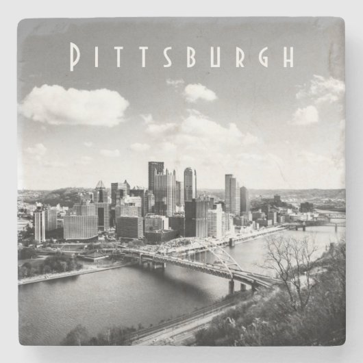 Pittsburgh Skyline Stone Onderzetter (Voorkant)