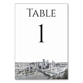 Pittsburgh Skyline Table Numbers Kaart