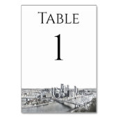Pittsburgh Skyline Table Numbers Kaart (Achterkant)