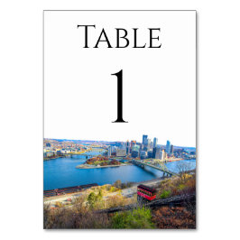 Pittsburgh Skyline Table Numbers Kaart