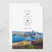 Pittsburgh Skyline Wedding Invitation Kaart (Voorkant / Achterkant)