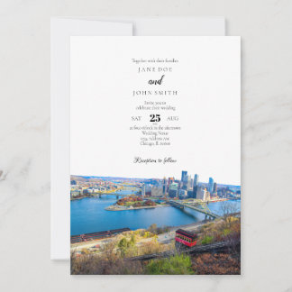 Pittsburgh Skyline Wedding Invitation Kaart
