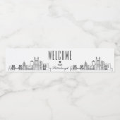 Pittsburgh Skyline | Welkomstbericht Waterfles Etiket (Enkel label)