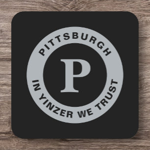 Pittsburgh Sports Yinzer Custom Barware Square Pap Vierkante Kartonnen Onderzetter