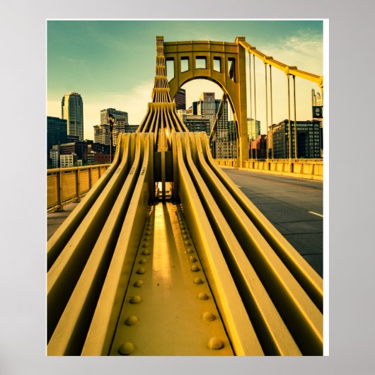 Pittsburgh Steel City Bridge Pennsylvania Print (Voorkant)