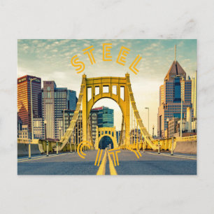 Pittsburgh Steel City Skyline 412 Pennsylvania Can Briefkaart