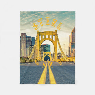 Pittsburgh Steel City Skyline 412 Pennsylvania Can Fleece Deken