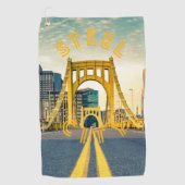 Pittsburgh Steel City Skyline Bridge Pennsylvania Golfhanddoek (Voorkant)