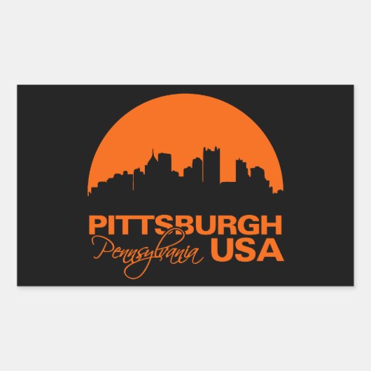 PITTSBURGH-stickers - aanpasbaar Rechthoekige Sticker (Voorkant)