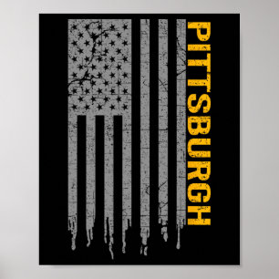 Pittsburgh Usa Vlag Patriottische Amerikaan Uit Pi Poster