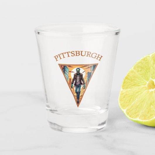 Pittsburgh Zombie Shot Glas (Voorkant)