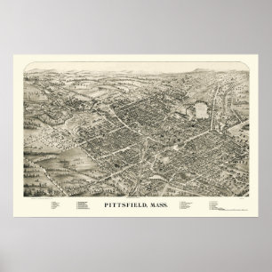 Pittsfield, MA Panoramic Map - 1899 Poster