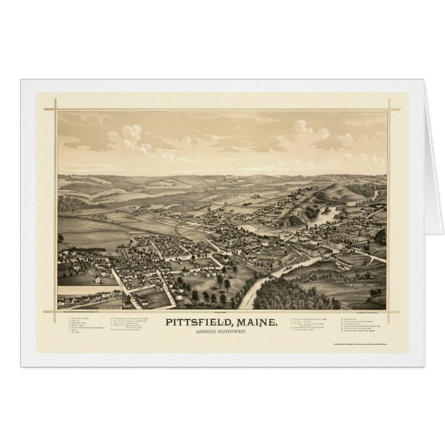 Pittsfield, ME Panorama Map - 1889 (Voorkant Horizontaal)