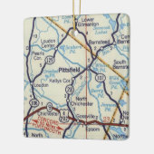 Pittsfield NH  kaart Keramisch Ornament (Links)