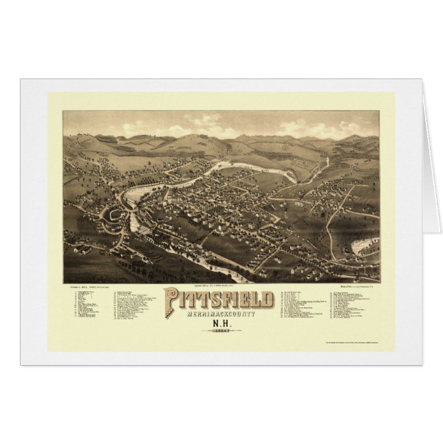 Pittsfield, NH Panoramic Map - 1884 (Voorkant Horizontaal)