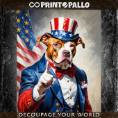 Pitubull als Uncle Sam voor 4 juli - Tissuepapier