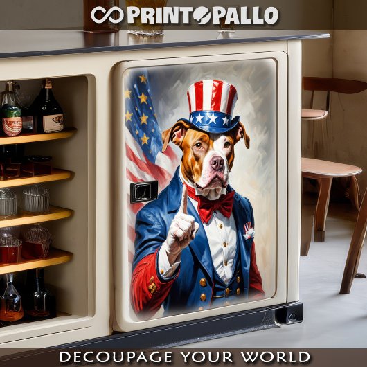 Pitubull als Uncle Sam voor 4 juli - Tissuepapier