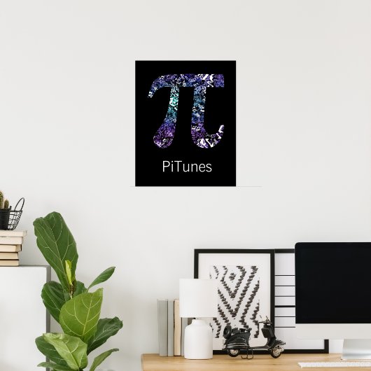 PiTunes ~ Funny Wiskunde en Music Geek Poster (Thuiskantoor)