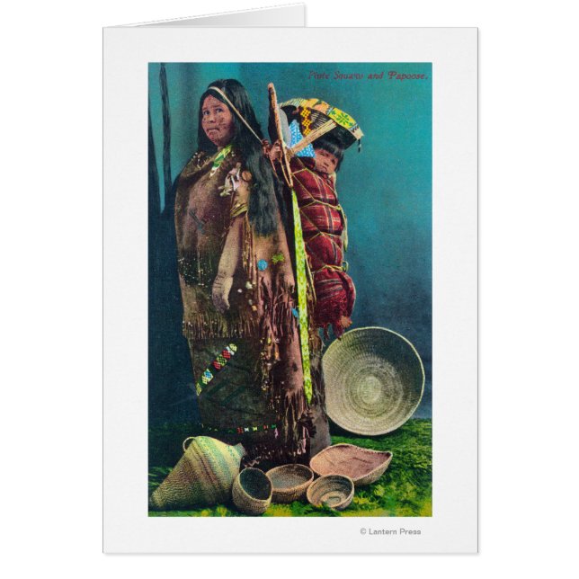 Piuta, mère autochtone et enfant dans une poule (Devant)