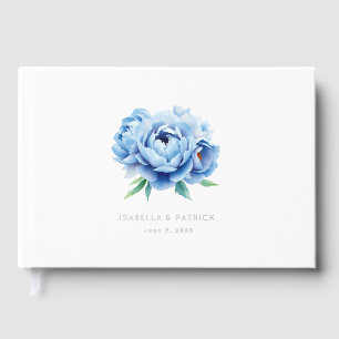 Pivoine à l'aquarelle bleu serein