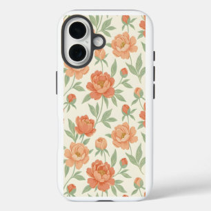 Pivoine Corail en Fleur Coque iPhone à motif flo