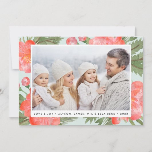 Pivoine d'hiver | Carte de vœux photo de vacances (Devant)