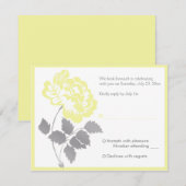 Pivoine jaune sur carte de réponse blanche (Devant / Derrière)