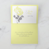 Pivoine jaune sur fond blanc avec carte de remerci (Intérieur)