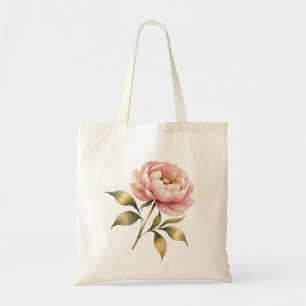 Pivoine Rose Pâle Sac Cabas Élégant à Motif Aqua