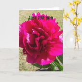 Pivoine rouge toute carte de voeux d'occasion (Fleur jaune)