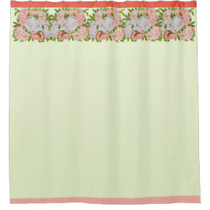 Pivoines assorties sur un rideau de douche
