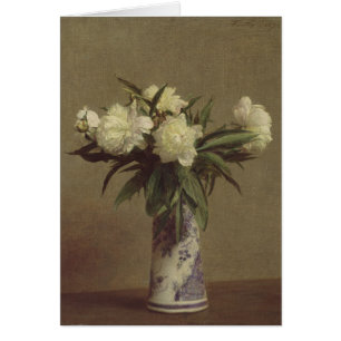 Pivoines dans un vase bleu et blanc
