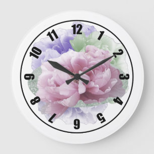Pivoines Florales Grande Horloge