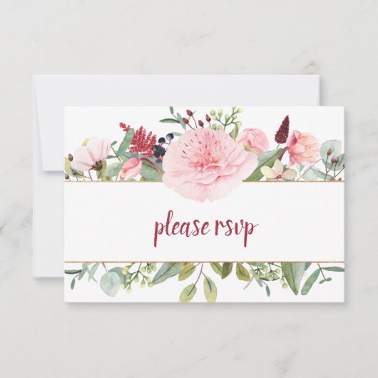 Pivoines Rose Pâle Verdure RSVP (Devant)