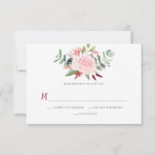 Pivoines Rose Pâle Verdure RSVP (Dos)