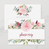 Pivoines Rose Pâle Verdure RSVP (Devant / Derrière)