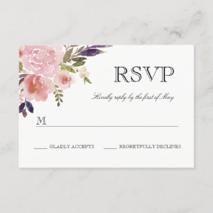 Pivoines rose pourpre aquarelle RSVP