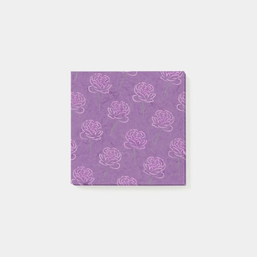 pivoines roses - Bloc-notes Post-It (Devant)