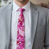 Pivoines roses ! Cravate